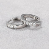925 Silver Moissanite Ear Studs Round Hoop Earrings Women Fine Jewelry