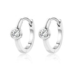 925 Silver Moissanite Ear Studs Round Hoop Earrings Women Fine Jewelry