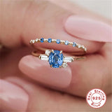 925 Sterling Silver Thin Clear Zircon Rings For Women Anti-allergy Jewelry