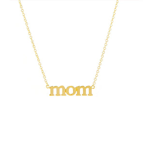 925 Sterling Silver Mom Letter Pendant Necklace - Mother's Gift