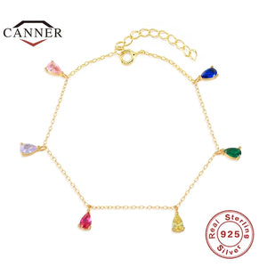 925 Sterling Silver Bracelet Zircon Charm Women Jewelry