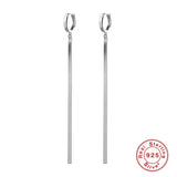 925 Sterling Silver Hoop Earrings Snake Chain Tassel Piercing