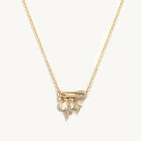 925 Silver Moon Star Safety Pin Zircon Necklace Women Gift