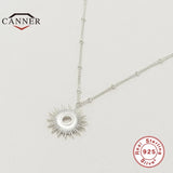 Sun-shaped Pendant 925 Silver Necklace for Women
