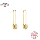 925 Silver CZ Zircon Ear Hook Stud Earrings for Women