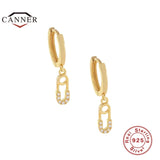 925 Silver CZ Zircon Ear Hook Stud Earrings for Women
