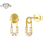 925 Silver CZ Zircon Ear Hook Stud Earrings for Women