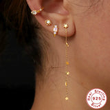 925 Silver Chain Earrings Women Long Dangle Wedding Jewelry