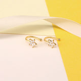 925 Silver Snowflake Ear Cuff Crystal Zircon