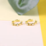 925 Silver Snowflake Ear Cuff Crystal Zircon