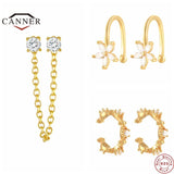 925 Silver Snowflake Ear Cuff Crystal Zircon