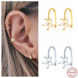 925 Silver Snowflake Ear Cuff Crystal Zircon