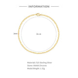 Genuine 925 Sterling Silver 18k Bracelet Chains Women's Jewelry