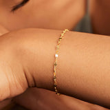 Genuine 925 Sterling Silver 18k Bracelet Chains Women's Jewelry