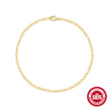 Genuine 925 Sterling Silver 18k Bracelet Chains Women's Jewelry