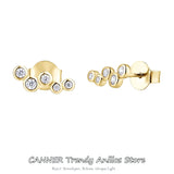 Real Sterling Silver 925 Diamond Stud Earrings Wedding Engagement Jewelry