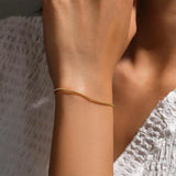 S925 Sterling Silver 18K Round Bead Bracelet Chains for Women Jewelry