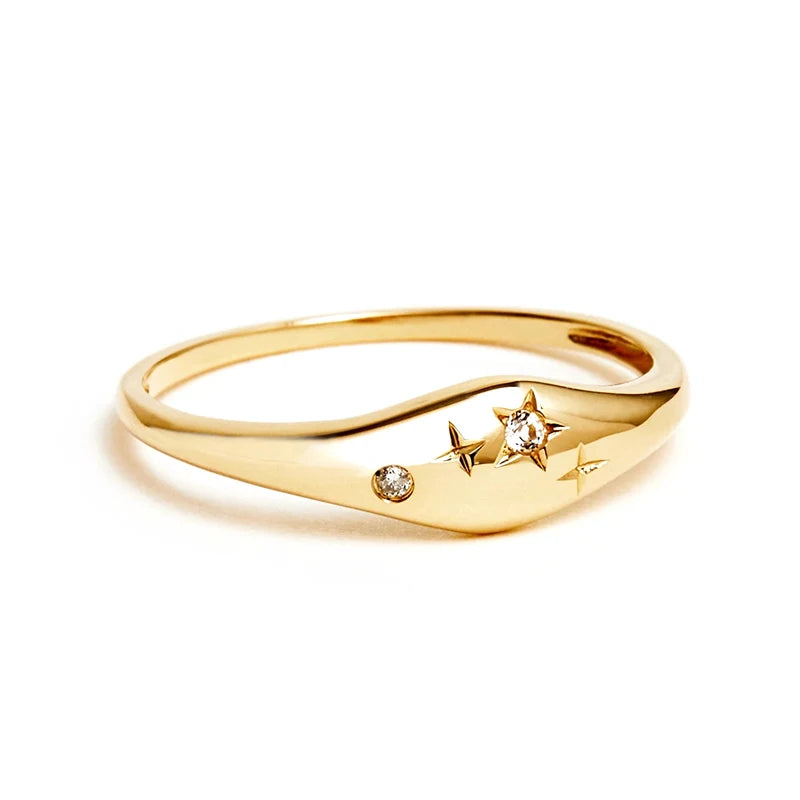 Colorful Zircon 925 Silver Constellation Rings for Women