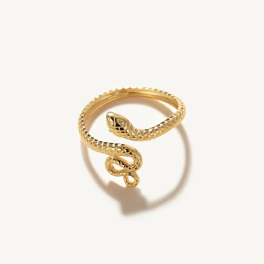 Vintage Snake Ring 18k Plated 925 Sterling Women Party Wedding Jewelry