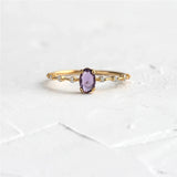 Colorful Zircon 925 Silver Ring Wedding Party Jewelry Gift