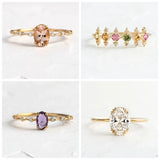 Colorful Zircon 925 Silver Ring Wedding Party Jewelry Gift