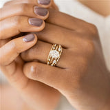 Colorful Zircon 925 Silver Ring Wedding Party Jewelry Gift
