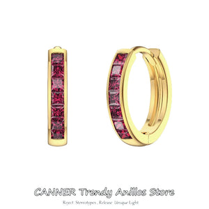 18k Silver Plated Zircon Hoops Earrings Wedding Jewelry