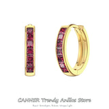 18k Silver Plated Zircon Hoops Earrings Wedding Jewelry