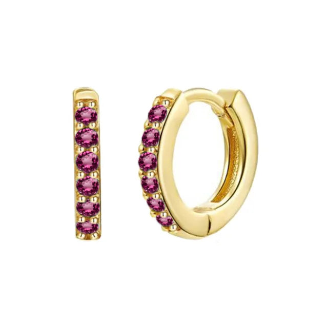 18k Silver Plated Zircon Hoops Earrings Wedding Jewelry
