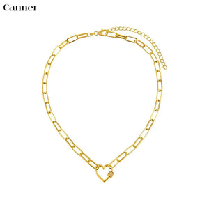 18k Silver Plated Hollowout Chain Geometric Pendant Necklace