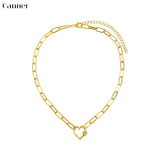 18k Silver Plated Hollowout Chain Geometric Pendant Necklace