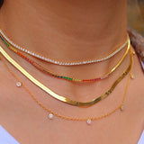 18k Silver Plated Hollowout Chain Geometric Pendant Necklace