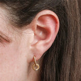 Silver Plated Twisted Circle Hoop Earrings Crystal Loop Jewelry