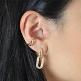 Silver Plated Twisted Circle Hoop Earrings Crystal Loop Jewelry