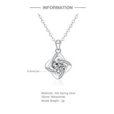925 Silver Lucky Clover Moissanite Pendant Necklace for Women
