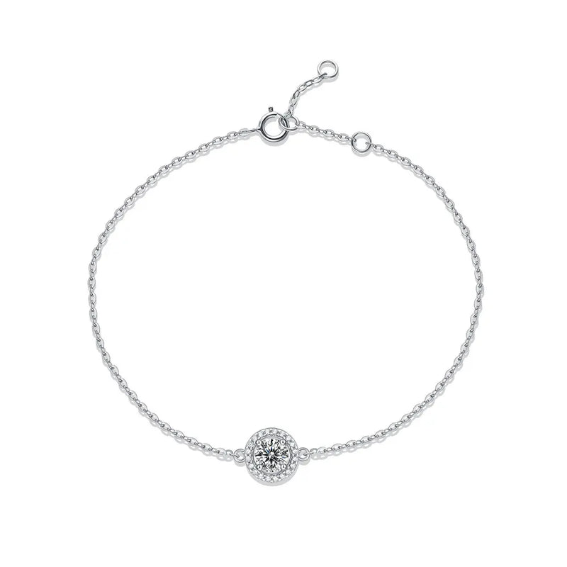 6.5mm Moissanite Diamond Chain Bracelet 925 Sterling Silver