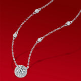 1CT Moissanite Diamond Pendant Necklace 925 Silver Chain Bling Wedding Jewelry