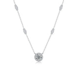 1CT Moissanite Diamond Pendant Necklace 925 Silver Chain Bling Wedding Jewelry