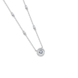 1CT Moissanite Diamond Pendant Necklace 925 Silver Chain Bling Wedding Jewelry
