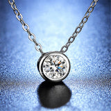 1CT Moissanite Pendant Necklace 925 Sterling Silver Wedding Party Jewelry