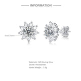 1CT Moissanite Stud Earrings 925 Sterling Silver Diamond Earring Fine Jewelry