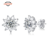 1CT Moissanite Stud Earrings 925 Sterling Silver Diamond Earring Fine Jewelry