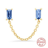 925 Silver Double Zircon Stud Earrings for Women