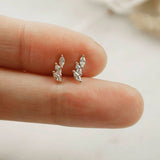 925 Stud Earrings Zircon 925 Sterling Silver Cartilage Earring Jewelry Gift