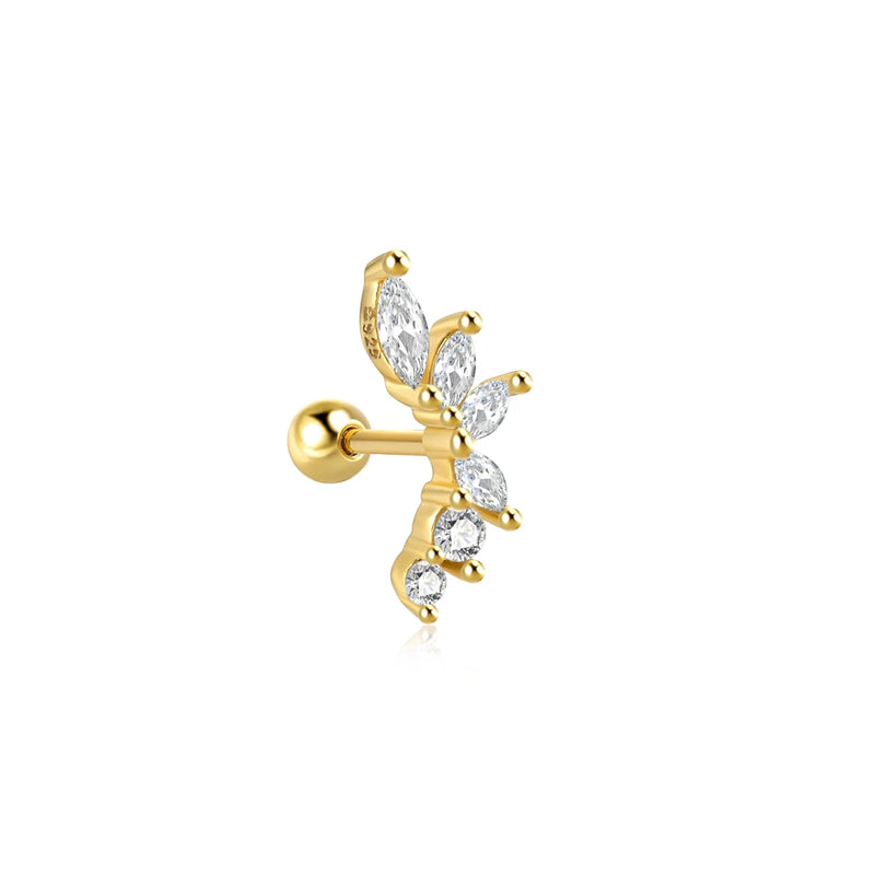 925 Stud Earrings Zircon 925 Sterling Silver Cartilage Earring Jewelry Gift