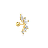 925 Stud Earrings Zircon 925 Sterling Silver Cartilage Earring Jewelry Gift