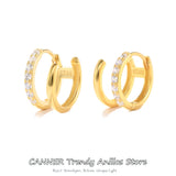 925 Silver Punk Double C-Shape Ear Cuff Ear Clip for Women