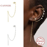 925 Sterling Silver Tassel Chain Ear Clasp Earring