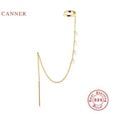 925 Sterling Silver Tassel Chain Ear Clasp Earring