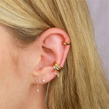925 Silver Zircon Ear Cuff Clip Earrings for Women